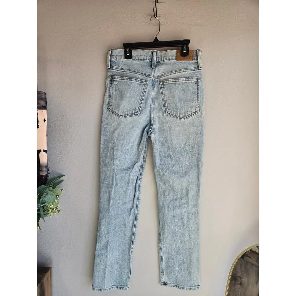 Madewell The Perfect Vintage Crop Jean Light‎ Wash Distressed High Rise 26